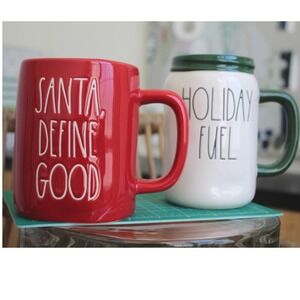 Rae Dunn Christmas Mugs Santa Define Good Holiday Fuel Red White Green